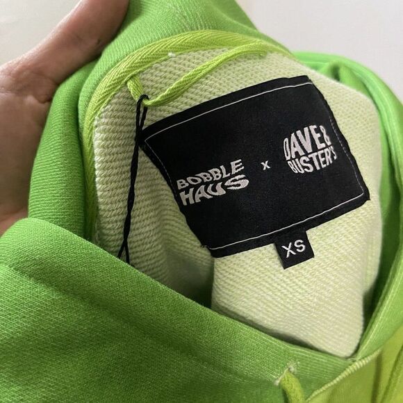 NEW! Rare Dave & Buster's x Bobblehaus Green Hoodie Unisex D&B Bobble Haus SZ XS - Picture 6 of 7